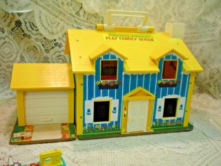 Vintage Fisher Price Little People Play family Yellow House 952 COMPLETE 34 pc 4