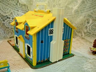 Vintage Fisher Price Little People Play family Yellow House 952 COMPLETE 34 pc 5