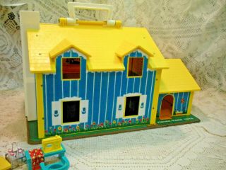 Vintage Fisher Price Little People Play family Yellow House 952 COMPLETE 34 pc 6