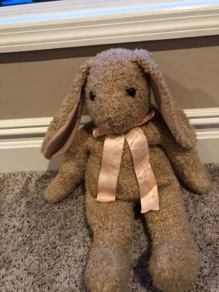 Vintage Rare Ty Curly Plush Tan Rabbit Classic Bunny 24” X - Lg Beanie Baby 1993