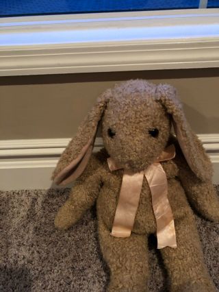 Vintage Rare TY Curly Plush Tan Rabbit Classic Bunny 24” X - Lg Beanie Baby 1993 2