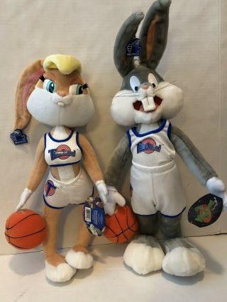 Bugs Bunny And Lola Set Of 2 Tunes Squad Space Jam Plush 18 Inch W Ball Applause
