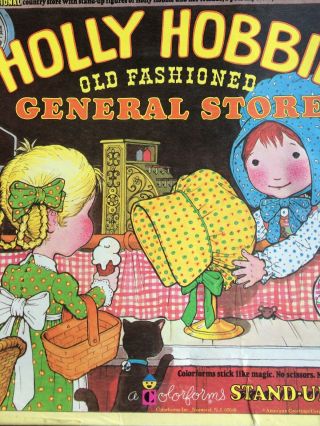 Vintage Holly Hobbie Colorforms 3d Stand Up General Store And Dress Up Set