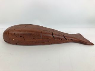 2002 Wooden 3d Fish Puzzle Solid Wood Signed Pbc Peter B Chapman