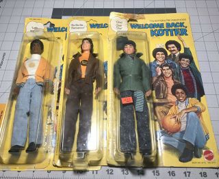 Vintage 1976 Set Of 3 Welcome Back Kotter Dolls/figures