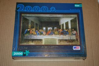 Nib Buffalo Games Leonardo Da Vinci Last Supper 2000 Piece Puzzle W Bonus Poster