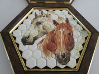James Peters Worcester China Mosaic Style Jigsaw & Complete Horses