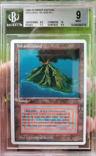 Vintage Magic | Bgs 9 Mtg Summer Magic Volcanic Island.  5 From 9.  5 W/10 Subgrade