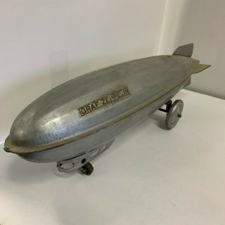 Vintage Pressed Steel Graf Zeppelin Toy Airplane