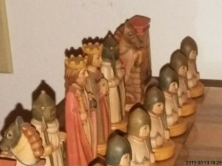 Hand Carved Wooden Chess Set From Edinburgh