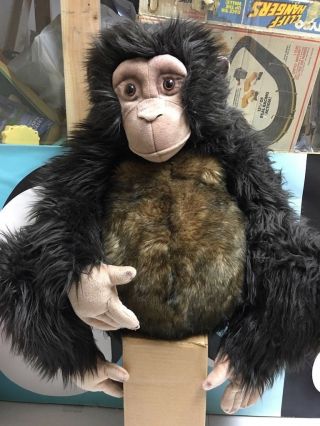 Fao Schwarz Chimp 34” Soft Plush Monkey Life Like Dark Brown