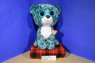 Ty Boos Tess Blue And White Large Tiger 2016 Plush (310 - 1624)