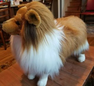 Melissa & Doug Lassie Collie Sheltie Dog Life Sized Stuffed Toy 20 X 23 Possable