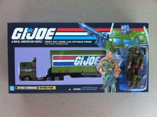 Transformers G1 G.  I.  Joe Optimus Prime With Duke Custom Box