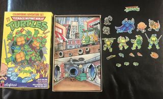 Vintage 1989 Tmnt Mutant Ninja Turtles Colorforms Adventure Set