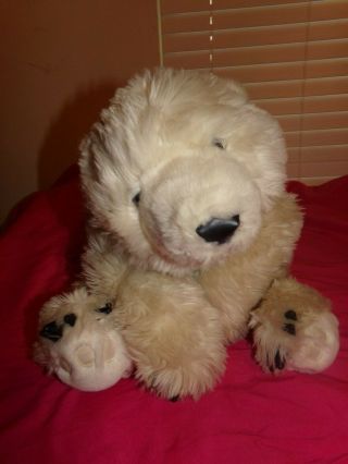Ditz Polar Bear Stuffed Toy Hug Rug 26 " Plush Weighted Beanbag Therapy