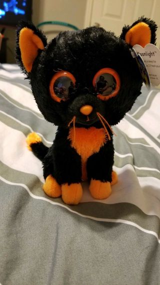 Ty Beanie Boos - Moonlight The Black Cat (solid Eye Color) (6 Inch) - Mwmts Boo