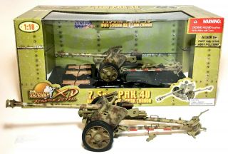 2x Pak 40 Ww2 German Anti Tank Cannon 1:18 21 Century Toys Ultimate Soldier
