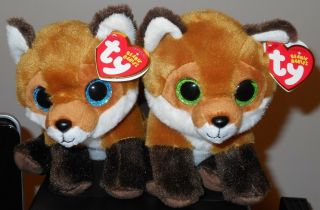 Ty Beanie Babies Lewis & Clark The Foxes (santa Barbara Zoo Exclusives)