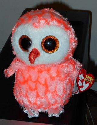 Ty Beanie Boo Cora The Owl Justice Exclusive 6 " Mwmt