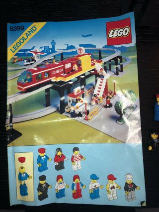 Lego 6399 Airport Shuttle Monorail COMPLETE 1990 town train Instructions 7