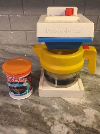 Vintage Fisher Price Fun With Play Food Kitchen 1989 Brew Pour Coffee Maker