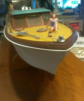 RARE MARX Model Chris Craft Constellation Yacht BOAT MODEL W WOODEN STAND PICS 8