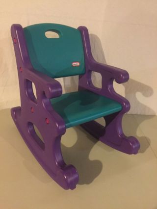 Little Tikes Rare Vintage Purple & Green Victorian Rocking Chair Child Size Euc