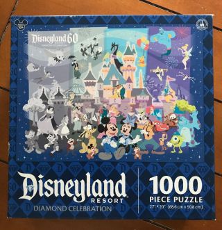Disneyland 60 Resort Diamond Celebration 1000 Piece Puzzle Complete Mickey Mouse