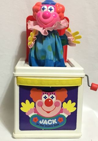 Vtg 1987 Mattel Jack In The Box Music Clown Pop Goes The Weasel Great