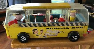 Vintage Fisher Price Little People 983 Safety School Bus 1st Version (?) 1959