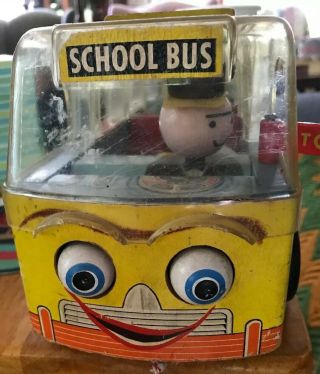 Vintage Fisher Price Little People 983 Safety School Bus 1st Version (?) 1959 2