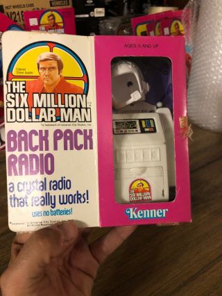 Mib Six Million Dollar Man Backpack Crystal Radio Bionic Man Kenner