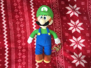 Rare 12” Kellytoy Luigi Mario Plush Nintendo Toy Doll Arcade 2001 Tagged