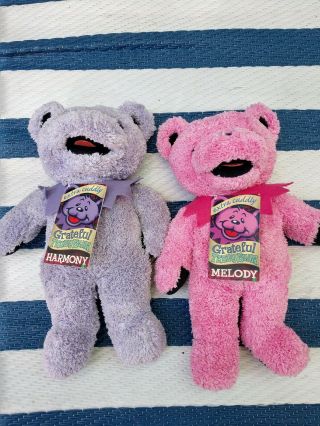 Grateful Dead Bears Melody Harmony Pink Purple Stuffed Animal