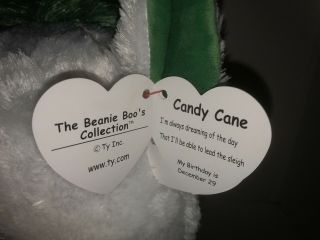 JUMBO Ty Beanie Boo ' s CANDY CANE CHRISTMAS UNICORN 17 