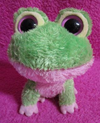 Ty Beanie Boos Kiwi Frog Green Pink Solid Eye Color Plush 6 " 2009 No Hang Tag