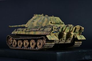 PRO - BUILT 1/35 King Tiger Porsche WW2 German tank finished model 4