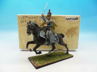 First Legion Napoleonic British 12th Light Dragoons Officer Mounted Nap0198 54mm