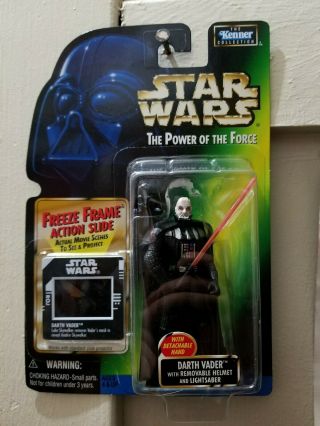 Star Wars Potf Series Ff Freeze Frame Darth Vader With Removable Helmet Figure