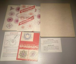 Vintage Spirograph Kenner 1967 1st Edition Red w/ Pins All Wheels NO Paper & Pen 4