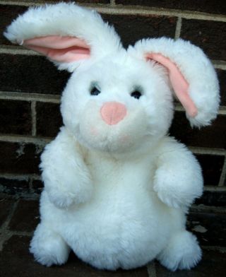 Vintage Gund White Bunny Rabbit Pink Lop Ears Pot Belly Bellied Buster 80s Rare
