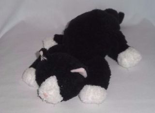 Gund Plush Fritz Kitty Cat 60007 Black White Laying Floppy Stuffed Animal Toy