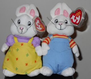 Ty Beanie Baby Set Of 2 Max & Ruby Bunny Rabbits (nick Jr. ) (7 Inch) Mwmt 