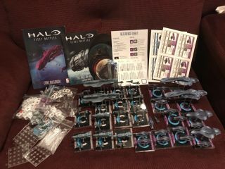 Halo Fleet Battles Fall Of Reach Game Gencon Edition Painted & Complete