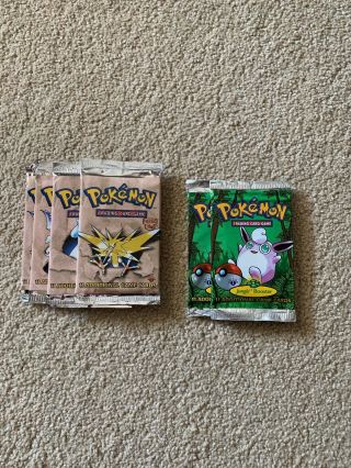 Pokemon Fossil And Jungle Booster Packs 1st Edition Bundle