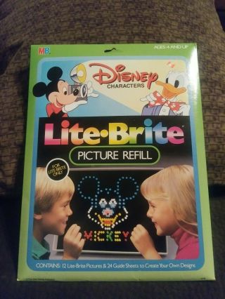 Vtg Clasic Disney Characters Lite Brite Picture Refill Pages