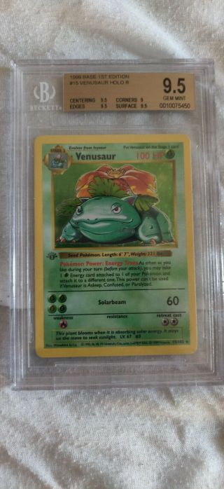 1999 Pokemon Game 1st Edition Venusaur Bgs 9.  5 (short)