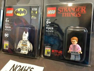 SDCC 2019 LEGO Minifig Set - PS4 Spider - Man,  Zebra Batman & Stranger Things Barb 3