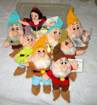 Disney Beanie Plush " Snow White " & 7 Dwarfs
